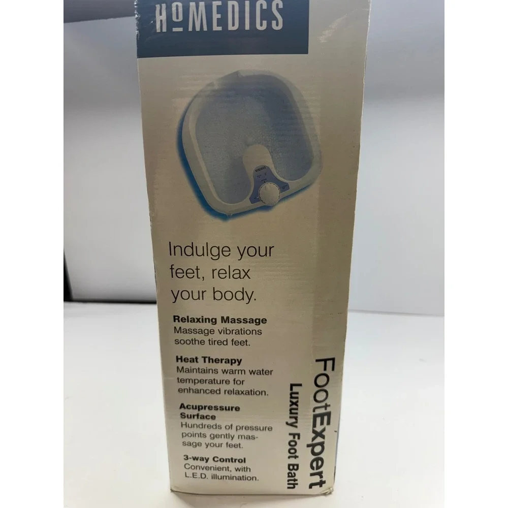 HoMedics FootExpert Luxury Foot Bath with Heat and Massage White FB-50